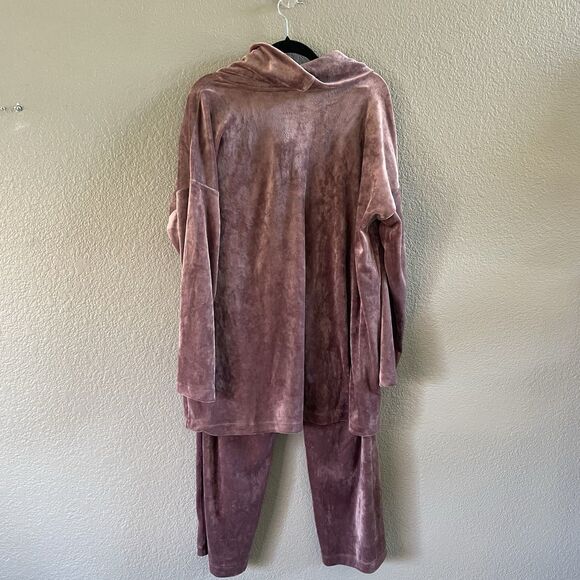 J Jill Pure Jill XL Mauve Pink Purple Velvet Velour Set Track Suit Lounge NWT - Picture 7 of 16